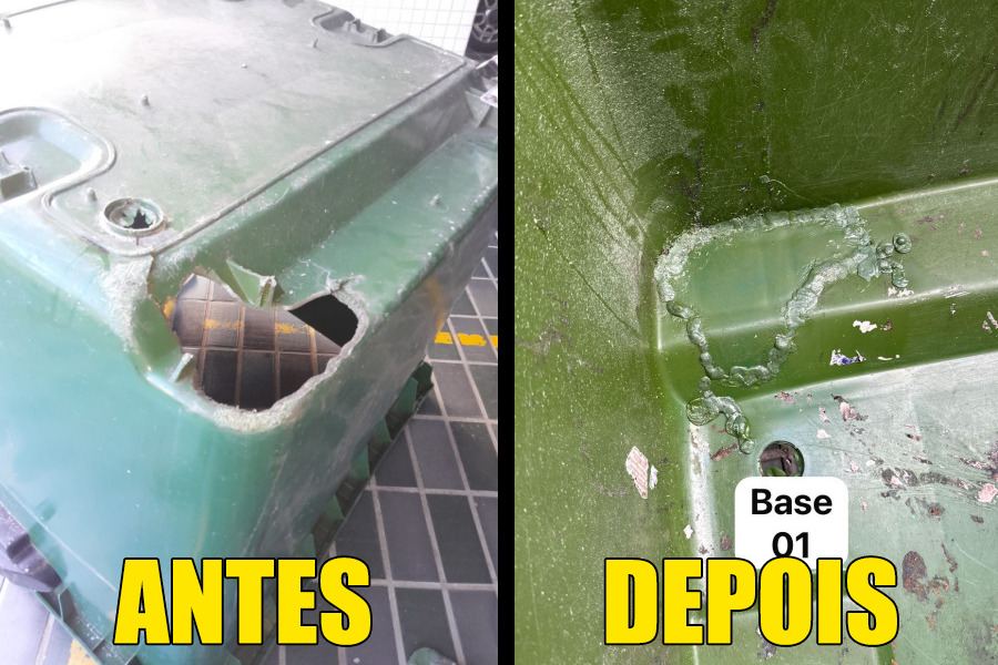 Reparo de contentor — antes e depois 3