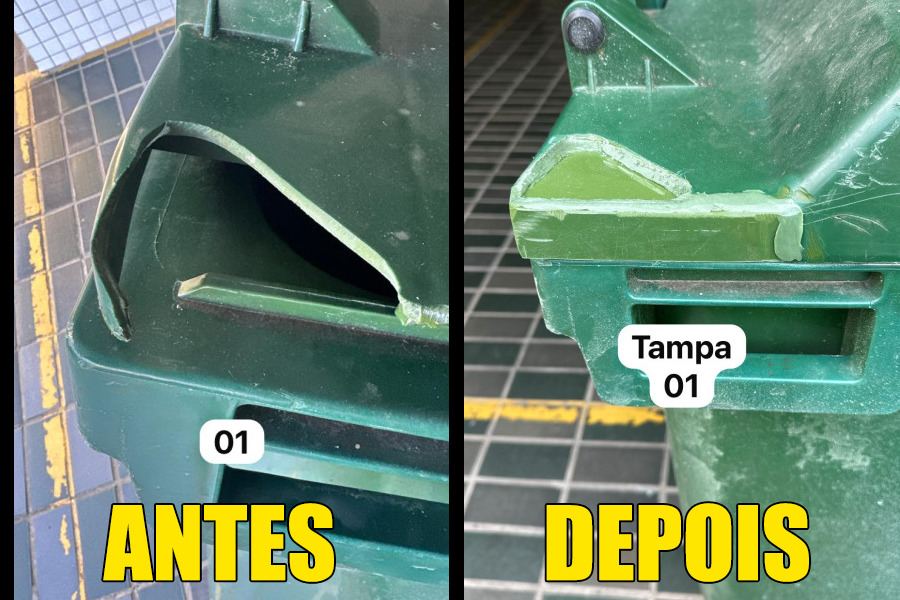 Reparo de contentor — antes e depois 4